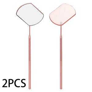 Espejo de acero inoxidable para pestañas, herramienta de inspección de belleza para comprobar y estilizar extensiones de pestañas - Product Image 1