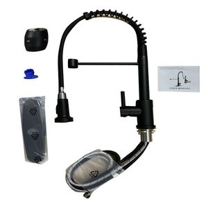Rubinetto da cucina industriale a 1 maniglia, 1 foro, 3 fori, stile rustico, per camper, lavanderia, utility, RV, con doccetta estraibile a B per ambienti umidi - Product Image 6