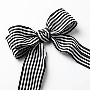 Cinta de Grogrén a Rayas Blancas y Negras de 25 mm de Neelkamal Industries, Cinta Decorativa para Adornos de Prendas y Embalaje - Product Image 4