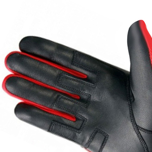 Guantes de bateo de cuero rojo con cierre de gancho y bucle para entrenamiento, unisex, para adultos - Product Image 6