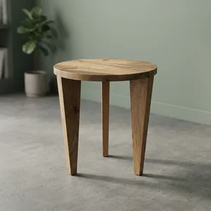 Natural Mango Wood Round <b>Side</b> <b>Table</b> Handmade <b>Rustic</b> Accent Furniture For Living Room Bedroom Sofa Corner Home Decor - Product Image 2