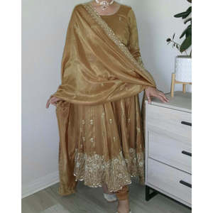 Women's Anarkali Gown and <b>Pant</b> Set with Dupatta Sequence and Embroidery Work - Product Image 1