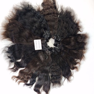 Cambodian Indian Natural Straight Raw Machine Weft Hair Black color Hair Natural Looking Wavy Human Hair Extensions - Product Image 3