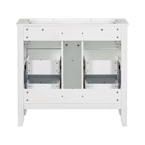 Mobile Bagno Singolo Autoportante da 36 Pollici con Struttura in Legno Massello, Quattro Cassetti e Armadietto Contenitore per Bagni Piccoli - Product Image 5