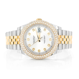 Reloj de Pulsera de Acero Inoxidable con Bisel de 41 mm y Esfera de Cristal, con Incrustaciones de Diamantes Moissanite VVS, Estilo Hip Hop, Unisex, con Correa de 20 mm - Product Image 1
