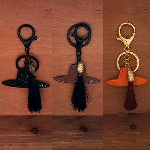 [Goyu] Llavero de sombrero con patrón clásico de arte folclórico coreano hecho a mano, amuleto de la suerte, colgante de acrílico negro para bolso con borla, recuerdo de la cultura coreana - Product Image 5