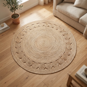 Tapis carré moderne en jonc de mer naturel et simple, lavable, motif animalier, en paille tressée, pour hôtel et usage domestique, extérieur - Product Image 5