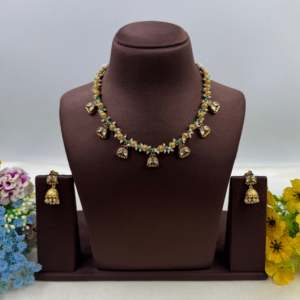 Tanvi Heritage Delicate 18K <b>Gold</b> Plated Bridal Necklace and Earring <b>Set</b> - Product Image 1
