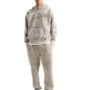 Survêtements évasés pour hommes, personnalisés, style vintage, délavés, effet usé, délavage acide, avec broderie usée et design sur mesure - Product Image 1