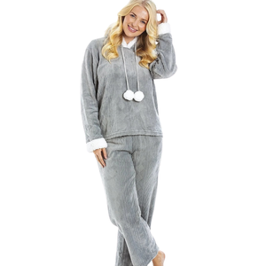 Women Plush Fleece Pullover Hoodie Tracksuit <b>Set</b> Relaxed Fit Trousers Soft Warm Casual Winter <b>Two</b> <b>Piece</b> <b>Lounge</b> Outfit - Product Image 1