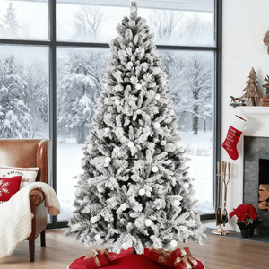 Sapin de Noël floqué de 7,5 pieds, décorations de Noël élégantes pour une ambiance festive - Product Image 2