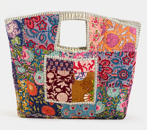 Custom <b>Patchwork</b> Block Printed Cotton Tote <b>Bags</b> 100% Cotton Jaipur Handcrafted Artisanal Shoulder <b>Bag</b> Unique Premium Summer Open - Product Image 1