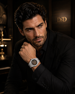Reloj mecánico de lujo para hombre, de oro blanco, con esqueleto, estilo vintage, con fecha automática - Product Image 3
