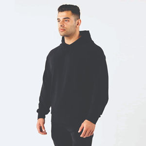 Men's Custom Black Hooded Tracksuit Full Sleeve Casual Autumn Wear With Side Pockets <b>Skinny</b> Fit Solid Color Breathable - Product Image 4