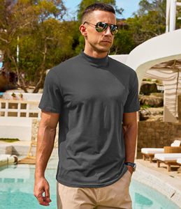Men Short Sleeve <b>Mock</b> <b>Neck</b> T Shirt Lightweight Casual <b>Top</b> Wholesale Supplier - Product Image 5