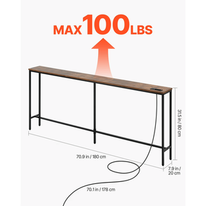 Table console de 7,9 pouces avec pieds réglables - Product Image 2