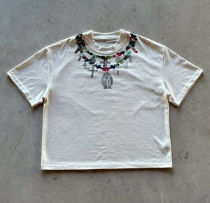 เสื้อยืดผู้ชายไซส์ใหญ่ ขายส่ง น้ำหนักมาก เสื้อถักทรงบ็อกซี่ แขนสั้น ผ้าฝ้าย 100% น้ำหนัก 220 กรัม สไตล์วินเทจ ด้านหน้าทรงพลัสไซส์ ปรับแต่งได้ - Product Image 6