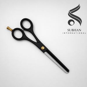 Tijeras de entresacar de acero inoxidable con revestimiento negro, herramientas profesionales manuales de peluquería para logotipo personalizado - Product Image 3