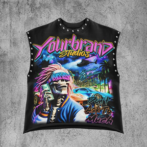 SHY SPORTS Débardeur imprimé graphique tendance, design personnalisé, 100% coton, qualité supérieure, sans manches, style streetwear unisexe - Product Image 2