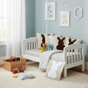 SOGA Juego de 4 Fundas de Almohada con Diseño de Conejo de 45 cm, Color Blanco y Silueta de Conejo, Almohadas Decorativas para Sofá y Cama - Product Image 5