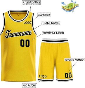 Uniforme de basket-ball personnalisé au design unique, de haute qualité, unisexe, séchage rapide, écologique, respirant, imprimé sur le devant, 100% polyester - Product Image 3