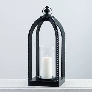 <b>Tall</b> metal <b>candle</b> lantern floor standing design indoor outdoor decor lighting elegant home decorative accent piece - Product Image 6