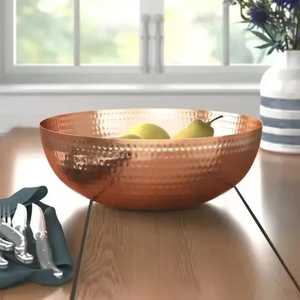 <b>Copper</b> Rectangular Decorative Tray Handle Hammered Metal Handicraft Modern Design for Wedding Ramadan Dining <b>Table</b> Single Piece - Product Image 5