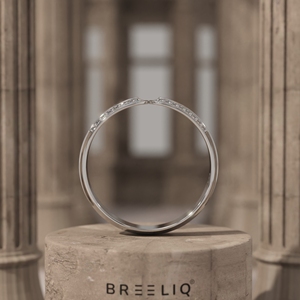 14K Solid Gold Lab Grown Diamond Double Loop Link Ring Modern Open Link Diamond Band Bold - Product Image 6