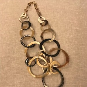 Natural Horn Link <b>Necklace</b> Handmade <b>Statement</b> Chain <b>Necklace</b> for Women Party Daily Wear - Product Image 5