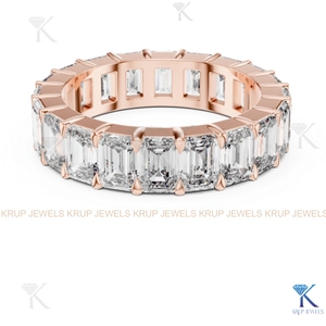 Anillo de Boda de Oro Sólido 14K 18K con Diamantes Cultivados en Laboratorio, Corte Redondo, CVD HPHT, Engaste de Puntas Compartidas, Venta al por Mayor, Fabricante - Product Image 5