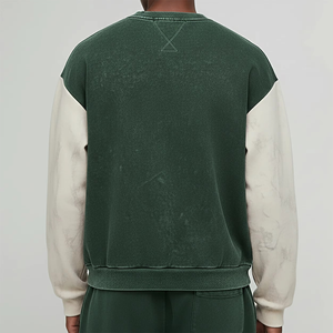 Sweat-shirt unisexe à col rond, coupe classique, vert, manches classiques, en molleton 100% coton, pull décontracté, streetwear, hiver, service OEM - Product Image 2
