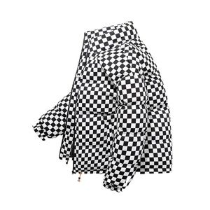 Veste matelassée noire et blanche pour homme, col montant, fermeture éclair, coupe-vent, épaisse, pour l'hiver - Product Image 5