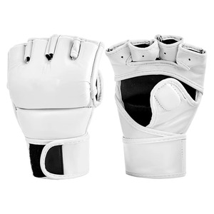 Premium Black MMA Gloves Red Trimmed Grappling Mitts Professional Martial Arts Sparring Punching Training Open Palm Boxing Mitts - Product Image 4