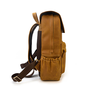 Sac à dos pour homme en cuir véritable de qualité supérieure, fermeture à glissière, léger, résistant à l'eau, pour le camping, la randonnée, les voyages, l'école, le transport d'ordinateur portable - Product Image 2