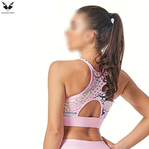 Vêtements de yoga et de course pour femmes, soutien-gorge de fitness, soutien-gorge de fitness imprimé par sublimation de couleur rose de qualité supérieure pour femmes - Product Image 3