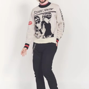 Pull tricoté à imprimé graphique tendance pour femme, col rond en coton vintage, réfléchissant, DTG, vêtements de détente, sweats à capuche pour femme, USA - Product Image 3