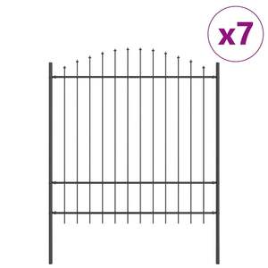 Clôture de jardin en acier thermolaqué 7 pièces, 66,93 x 84,65 po, avec filet gris pour usage extérieur - Product Image 2