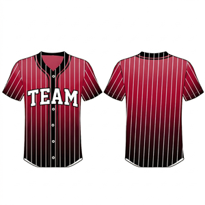 Custom Heat-Transfer Printed 100% Polyester Sportswear High Quality Button-Down <b>Baseball</b> Jersey Breathable Plus Size - Product Image 1
