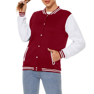 Veste de baseball pour femme de haute qualité personnalisée, en molleton tricoté, séchage rapide, prix raisonnable, en vente - Product Image 5