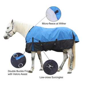 Couverture d'hiver pour cheval de haute qualité, coupe-vent, résistante au froid, en nylon et coton, équipement équestre - Product Image 2