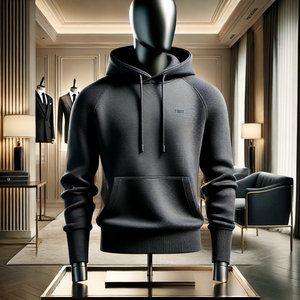 Sweat-shirt à capuche pour homme en coton 100% brodé, sweat-shirt en molleton de qualité supérieure personnalisé - Product Image 2