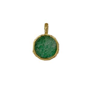 Pendentif rond en labradorite brute avec lunette en or texturé Charme de pierres précieuses flashy Connecteur fait main plaqué or 18 carats - Product Image 6