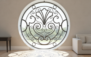 Élégant panneau de clôture décoratif en fer forgé avec motif gravé en spirale, thème nature écologique, surface thermolaquée pour extérieur - Product Image 3