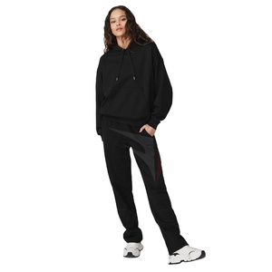 Ensemble de survêtement en molleton pour femme, sweat-shirt à capuche chaud pour l'entraînement, vêtements de sport actifs, tenue deux pièces, vêtements de détente, mode, entraînement athlétique - Product Image 1