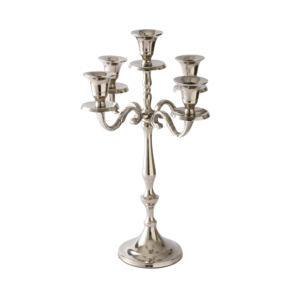 Grand chandelier en métal de luxe à 5 bras, support décoratif pour bougies, centre de table pour réception de mariage, table à manger, Noël - Product Image 4