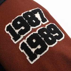 Human Peace Lab Unisex Varsity <b>Jacket</b> Streetwear Winter Wool Blend Quick Dry Embroidered <b>Stars</b> Front Customizable Stand Collar - Product Image 5
