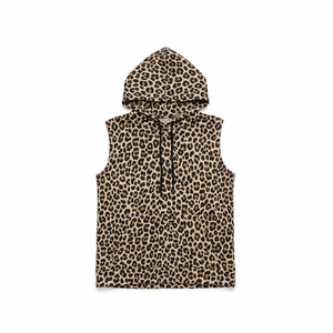 Gilets à capuche sans manches pour femmes, coupe droite, style streetwear, en coton haute densité, avec fermeture éclair intégrale, logo de marque personnalisé, prix de gros - Product Image 1