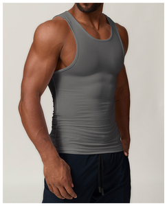 Camiseta sin Mangas Blanca para Hombre HSI, Cuello Redondo, Color Sólido, Casual, Transpirable, Spandex, Estilo Tejido Ajustado HIGH STREET - Product Image 5