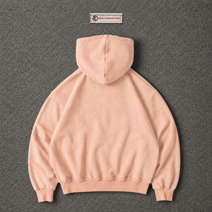 Chaqueta con capucha extragrande Peach Washed con letras bordadas, cremallera completa, estilo retro coral grunge desgastado, estilo urbano casual - Product Image 6