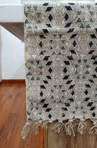 Haute qualité 100% Jute fait à la main Ozee Block imprimé Durry tapis 24 ''x 36'' Rectangle PET Friendly tapis réversible antidérapant - Product Image 4